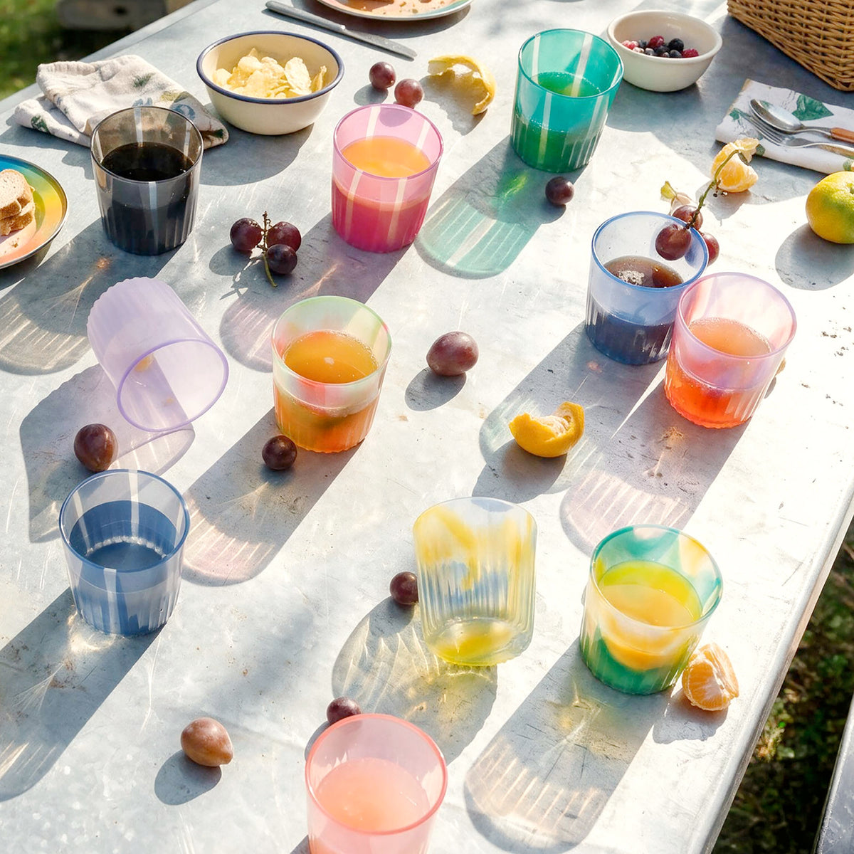 Colored Rim – Silicone Drinking Glass Set of 4