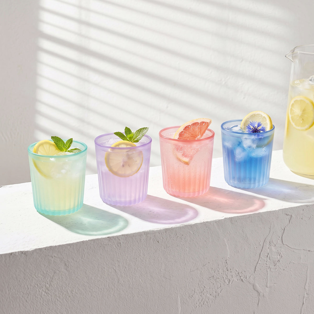 Colored Rim – Silicone Drinking Glass Set of 4